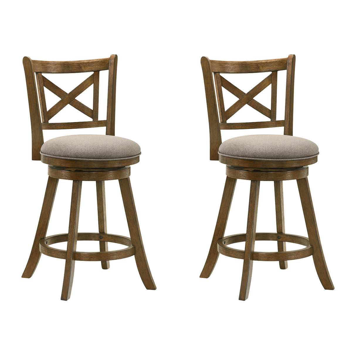 Kodi - Modern Farmhouse Swivel Wood Counter Height Kitchen Bar Stool