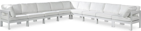 Nizuc - Outdoor Patio 9 Piece Modular Sectional With White Frame
