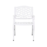 Unravel - Outdoor Arm Chair With Scroll Design And Floral Accents (Set of 2) - White