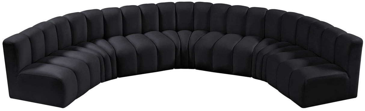 Arc - Velvet 7 Piece U-Shaped Modular Sofa
