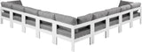 Nizuc - Outdoor Patio 9 Piece Modular Sectional With White Frame