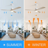 60" Ceiling Fan With Remote Control Light For Indoor And Outdoor Use - White