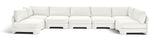 Hammond - Velvet Performance Fabric Upholstered 7 Piece U-Shaped Armless Sectional