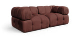 Orin - Velvet Performance Fabric Upholstered 2 Piece Modular Sofa (2 Corner Chairs)