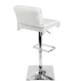 Eclair - Barstool - Chrome, White Faux Leather, Clear Acrylic