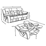 Orson - 2 Piece Reclining Living Room Set In Microfiber With Manual Reclining And Storage Features - Gray