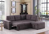 Katie - Sleeper Sectional Sofa With Storage Ottoman, Storage Arm - Brown