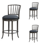 Vince - Commercial Grade Steel Frame Faux Leather Upholstered Swivel Counter Height Barstool