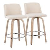 Toriano - 26" Fixed-Height Counter Stool (Set of 2) - Cream Noise