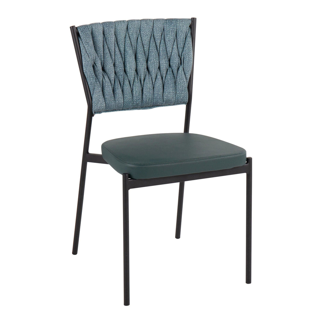 Tania - Braided Contemporary Chair With Faux Leather Seat (Set of 2)