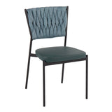 Tania - Braided Contemporary Chair With Faux Leather Seat (Set of 2)