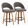 Renee - Upholstered Fixed-Height Barstool (Set of 2) - Walnut Wood Base