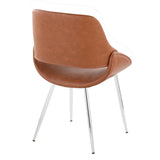 Fabrizzi - Mid-Century Modern Accent / Dining Chair (Set of 2) - Chrome Metal