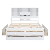 Platform Bed With Storage Headboard And 8 Drawers