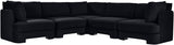 Hammond - Velvet Performance Fabric Upholstered 5 Piece Corner Sectional