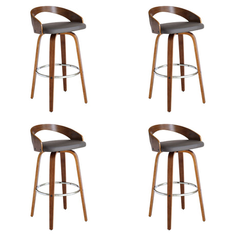 Sonia - 30" Bar Height Swivel Bar Stool - Walnut Wood