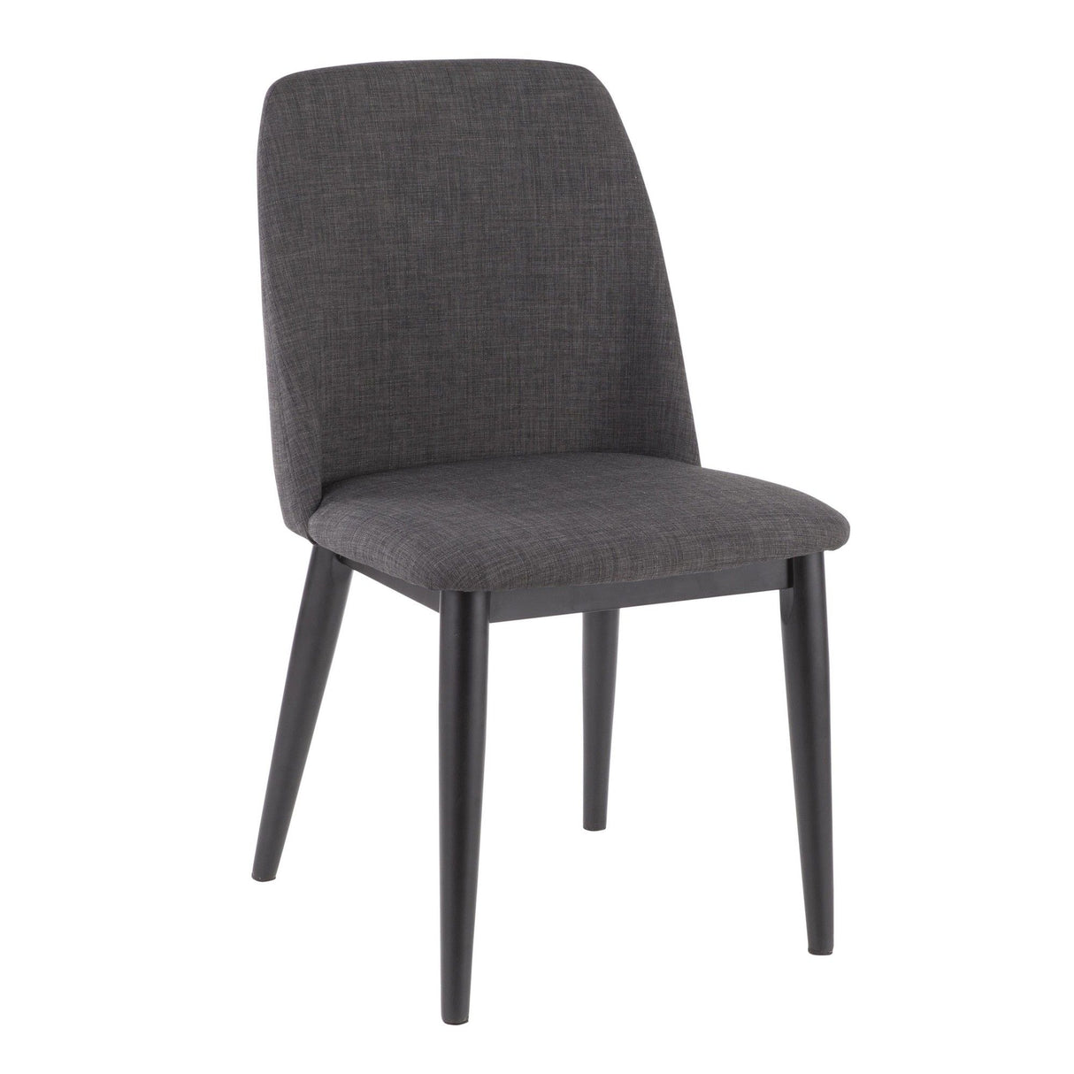 Tintori - Mid-Century Dining Chair (Set of 2) - Charcoal Fabric