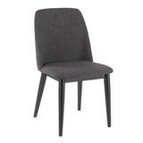 Tintori - Mid-Century Dining Chair (Set of 2) - Charcoal Fabric