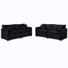 Modern Chenille Oversized Deep Seat Luxury 2 Piece Sofa Set With 4 Pillows