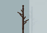 Free Standing Coat Rack 6 Hooks For Entryway With Umbrella Holder - Cherry