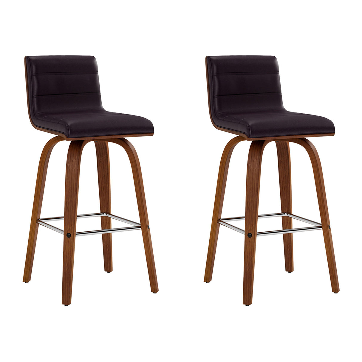 Vienna - 26" Swivel Counter Stool - Walnut Wood