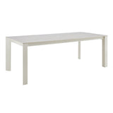 Breeze - Powder Coated Metal Rectangle Outdoor Dining Table With Sintered Stone Table Top - Cream
