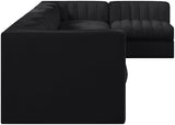 Rummi - Velvet Performance Fabric Upholstered 7 Piece Modular Sectional, L-Shaped (Right)