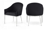 Ferro - Upholstered Dining Arm Chair With Brushed Silver Legs