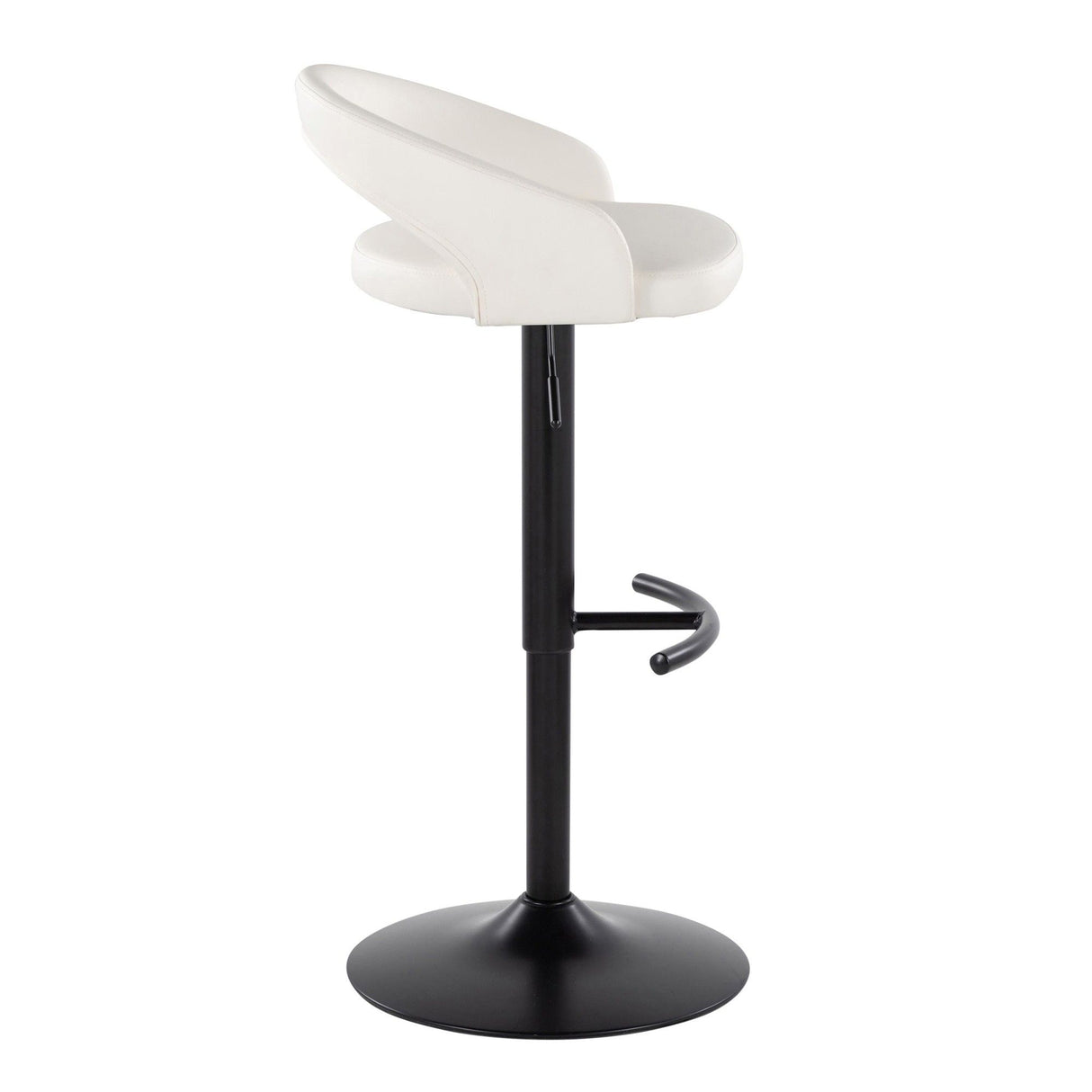 Grotto - Upholstered Adjustable Barstool - Black Metal Base