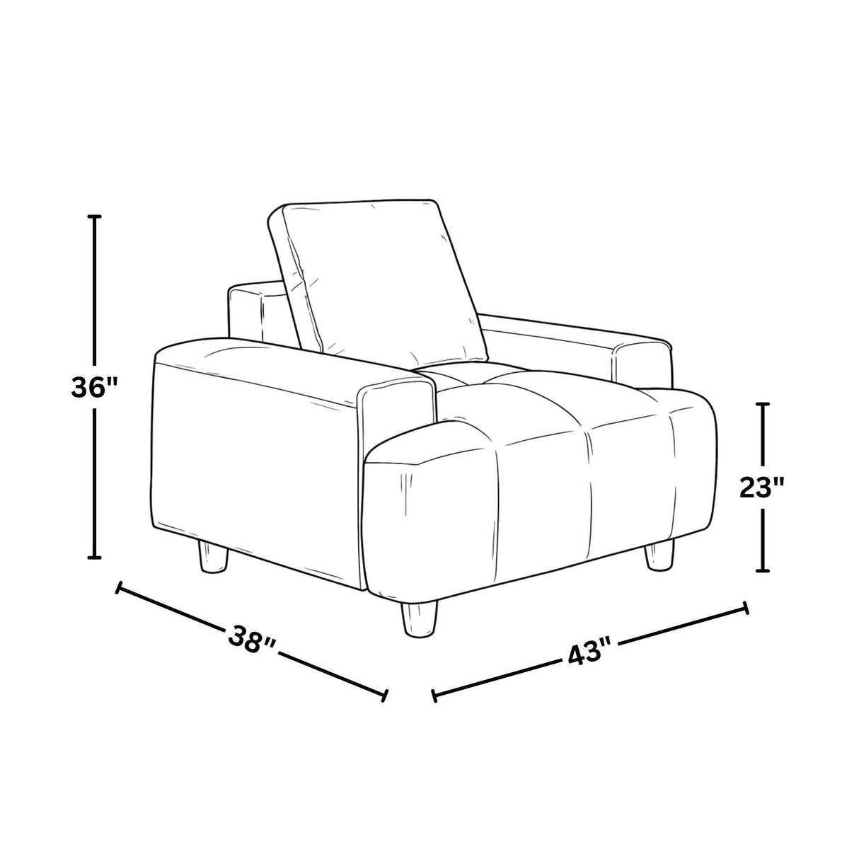 Kipton - Armchair - White Fabric, Walnut Wood
