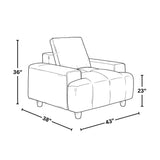 Kipton - Armchair - White Fabric, Walnut Wood