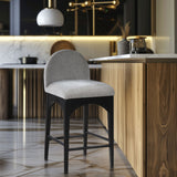 Waldorf - Chenille Stool With Black Legs