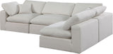 Comfy - 4 Piece Linen Fabric Modular Armless Sectional