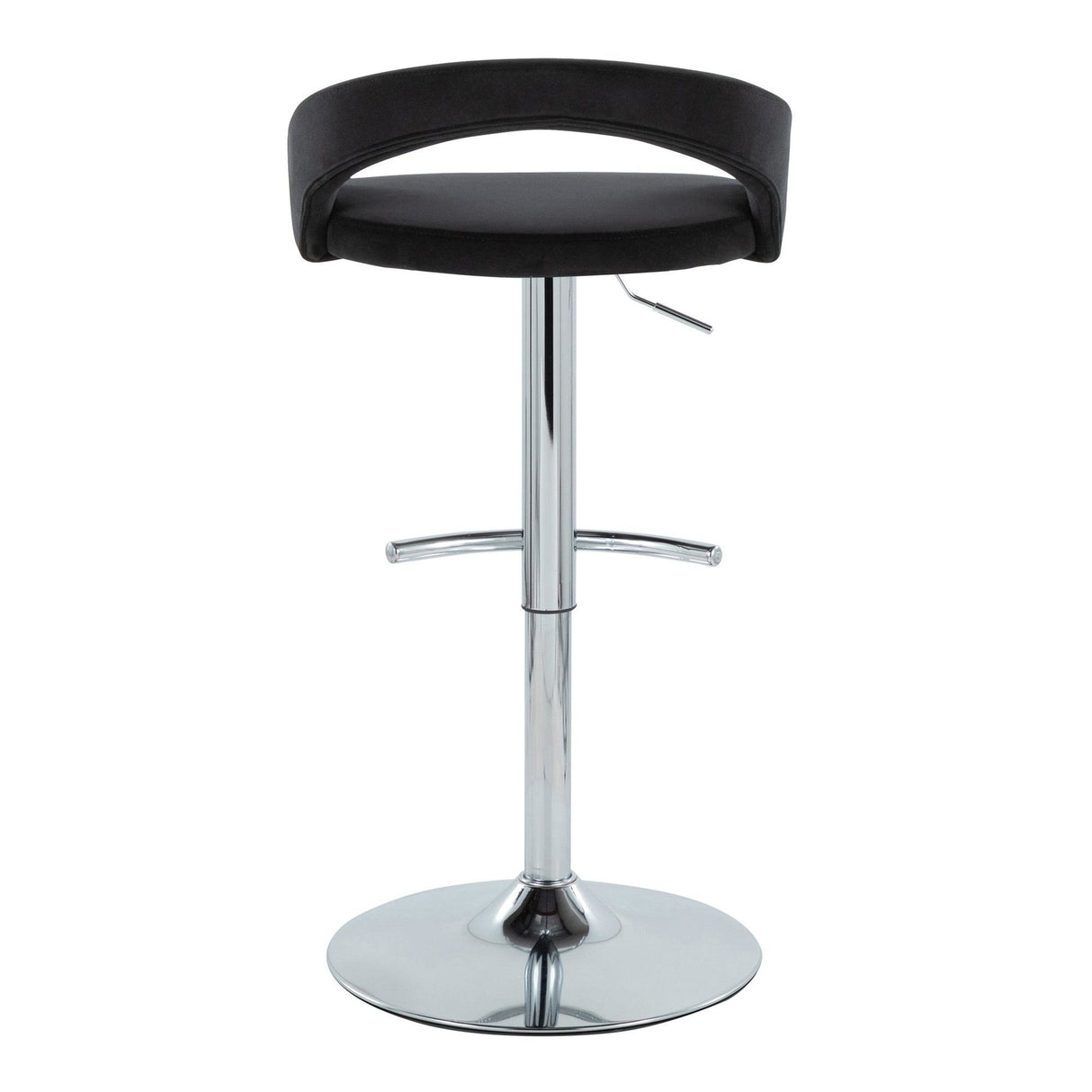 Grotto - Upholstered Adjustable Barstool - Chrome Metal Base