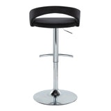 Grotto - Upholstered Adjustable Barstool - Chrome Metal Base