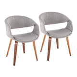 Curvo - Upholstered Chair (Set of 2) - Walnut Wood Legs