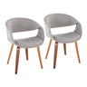 Curvo - Upholstered Chair (Set of 2) - Walnut Wood Legs