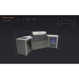 Mont Alpi Deluxe Series 9.5 Ft U-Shaped Propane Outdoor Kitchen Island w/ Side Burner & Fridge - MAi805-D45FC