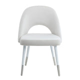 Zemirah - Side Chair Set of 2) - White Velvet & White Gloss