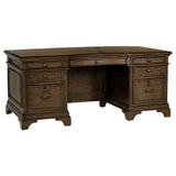 Stigham - 7 Drawer Executive Desk With Lockable File Cabinets - Oak