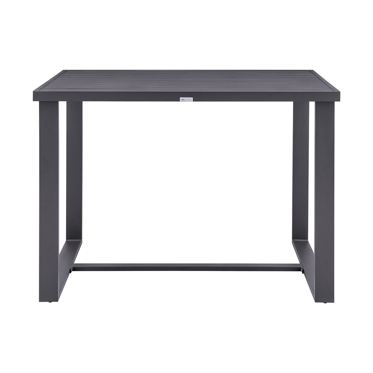 Menorca - Outdoor Patio 5-Piece Bar Table Set In Aluminum With Gray Cushions
