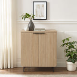 Scandi - Fluted Door Storage Console - Light Brown