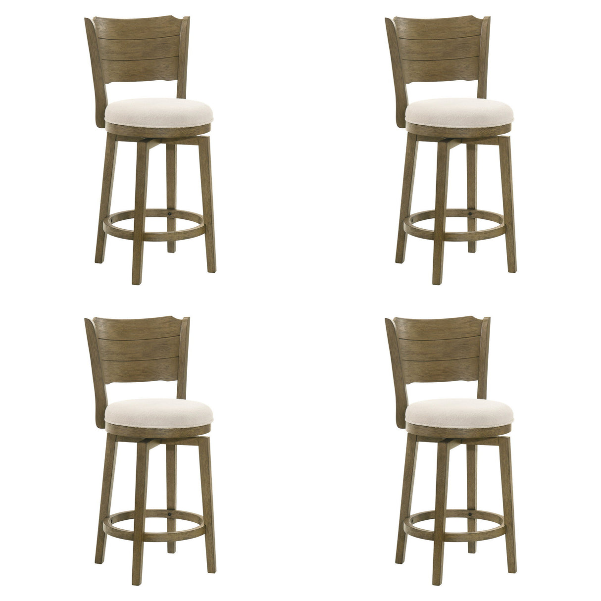 Winsley - Coastal Modern Swivel Wood Counter Height Kitchen Bar Stool