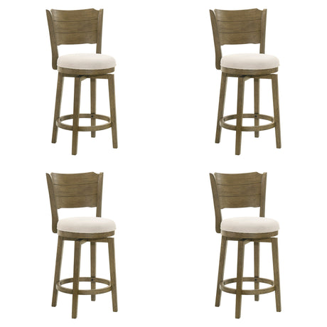 Winsley - Coastal Modern Swivel Wood Counter Height Kitchen Bar Stool