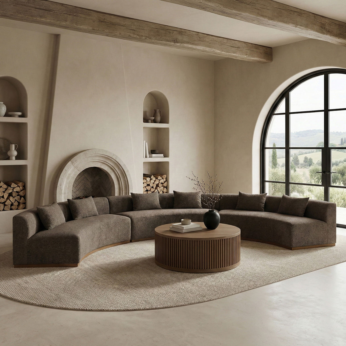 Avanti - Chenille Fabric Upholstered 3 Piece Modular Sectional