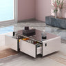 Modern Smart Coffee Table With Built-In Fridge, tooth Speaker, Wireless Charging Module, Touch Control Panel, Power Socket, USB Interface, Outlet Protection, Atmosphere Light