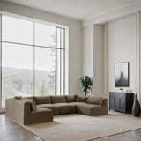 Shaggy - Fabric 6 Piece Modular U-Shaped Armless Sectional