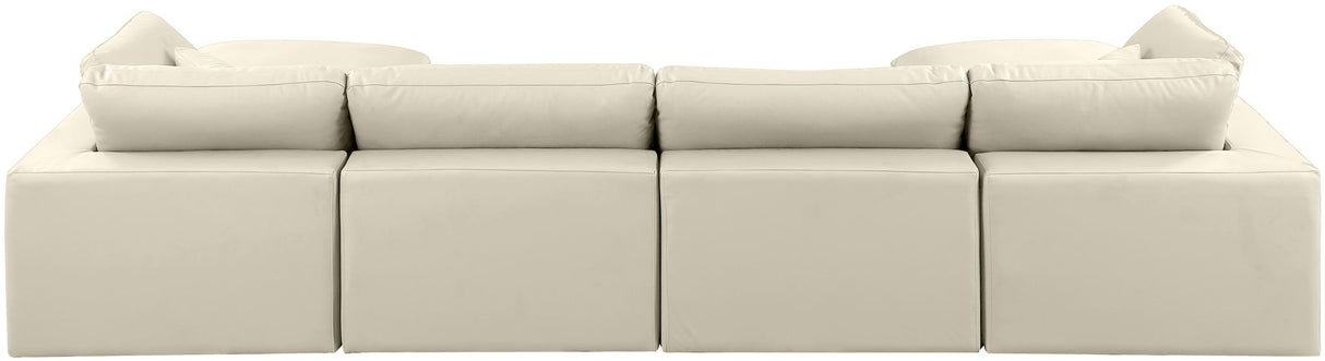 Comfy - 6 Piece Faux Leather Modular Double Chaise Sectional