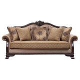 Chateau De Ville - Sofa With 5 Pillows (Same Lv01588) - Fabric & Espresso
