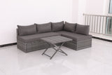 Patio Sofa With Cushions - Gray